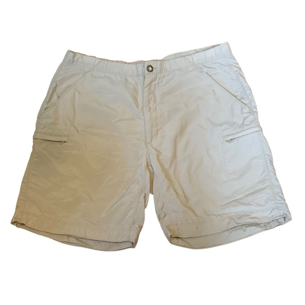 The North Face Shorts Womens Khaki Cargo Stow Pocket Nylon Outdoors Hiking- Sz L